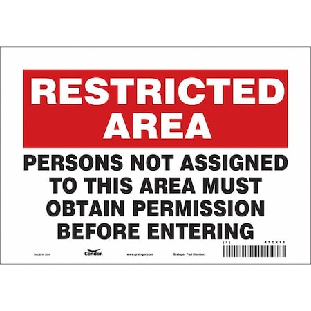 Condor Safety Sign, 7 in Height, 10 in Width, Vinyl, Vertical Rectangle, English, 472X15 472X15