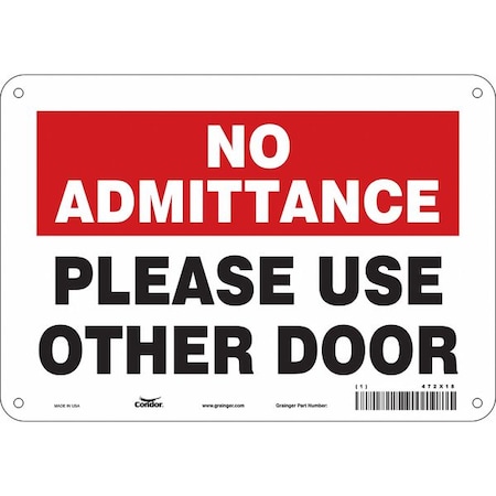 Condor PLEASE USE OTHER DOOR, 10 in W x 7 in H, Vertical Rectangle, Aluminum, 472X18 472X18