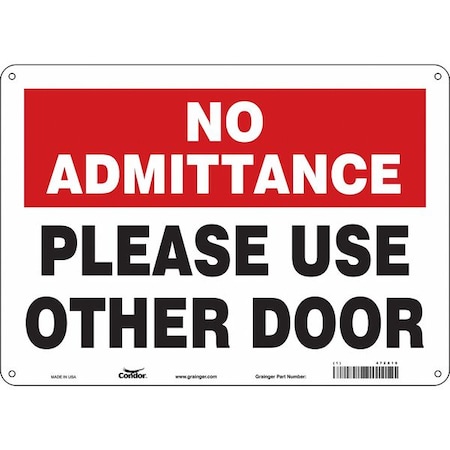 Condor PLEASE USE OTHER DOOR, 14 in W x 10 in H, Horizontal Rectangle, Aluminum, 472X19 472X19