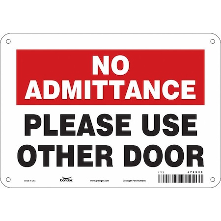 Condor PLEASE USE OTHER DOOR, 10 in W x 7 in H, Vertical Rectangle, Polyethylene, 472X20 472X20