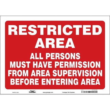 Condor Safety Sign, 10 in Height, 14 in Width, Vinyl, Horizontal Rectangle, English, 472X38 472X38