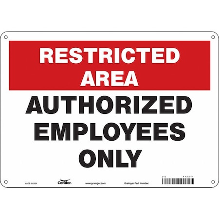 Condor Safety Sign, 10 in Height, 14 in Width, Aluminum, Horizontal Rectangle, English, 472X41 472X41