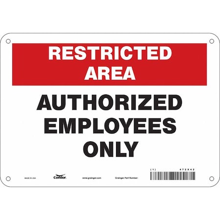 Condor Safety Sign, 7 in Height, 10 in Width, Polyethylene, Vertical Rectangle, English, 472X42 472X42