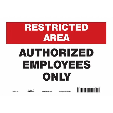 Condor Safety Sign, 7 in Height, 10 in Width, Vinyl, Vertical Rectangle, English, 472X44 472X44