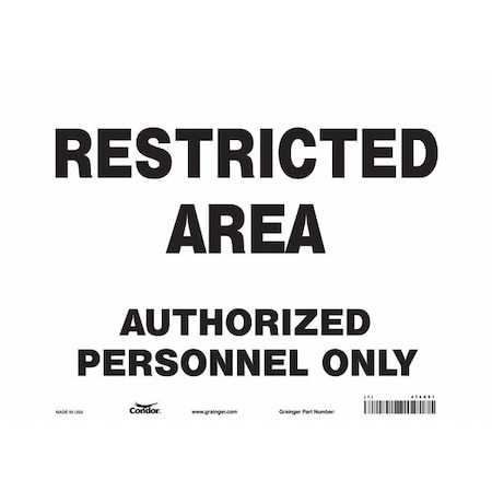Condor Safety Sign, 10 in Height, 14 in Width, Vinyl, Horizontal Rectangle, English, 472X51 472X51