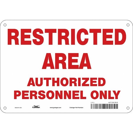 Condor Safety Sign, 7 in Height, 10 in Width, Aluminum, Vertical Rectangle, English, 472X59 472X59