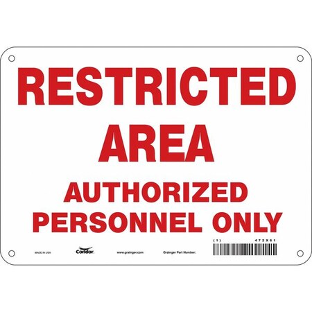 Condor Safety Sign, 7 in Height, 10 in Width, Polyethylene, Vertical Rectangle, English, 472X61 472X61