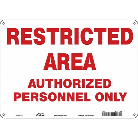 Condor Safety Sign, 10 in Height, 14 in Width, Polyethylene, Horizontal Rectangle, English, 472X62 472X62