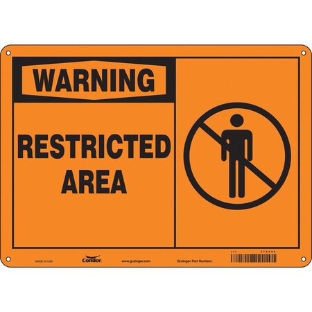 Condor Safety Sign, 10 in Height, 14 in Width, Polyethylene, Horizontal Rectangle, English, 472Y96 472Y96