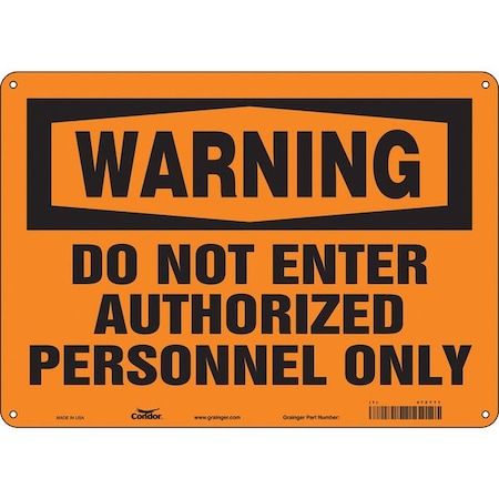 Condor Safety Sign, 10 in Height, 14 in Width, Polyethylene, Horizontal Rectangle, English, 472Y71 472Y71