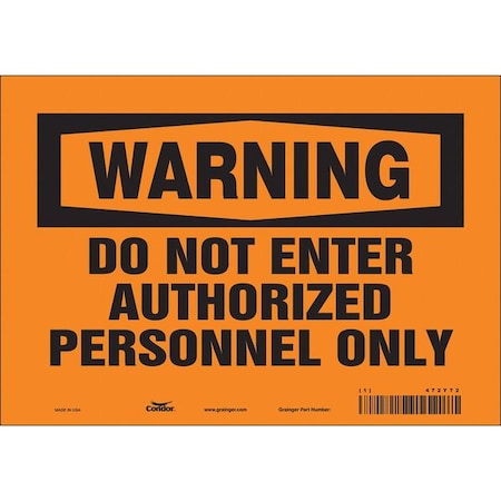 Condor Safety Sign, 7 in Height, 10 in Width, Vinyl, Vertical Rectangle, English, 472Y72 472Y72