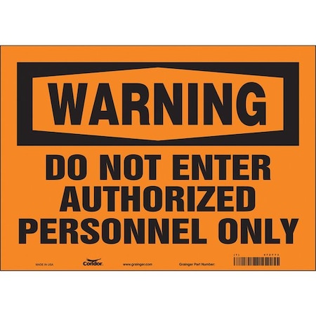 Condor Safety Sign, 10 in Height, 14 in Width, Vinyl, Horizontal Rectangle, English, 472Y73 472Y73