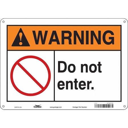 Condor Safety Sign, 10 in Height, 14 in Width, Aluminum, Horizontal Rectangle, English, 472Y75 472Y75