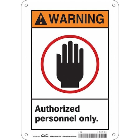 Condor Safety Sign, 10 in Height, 7 in Width, Aluminum, Horizontal Rectangle, English, 472Y40 472Y40