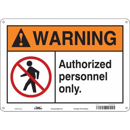 Condor Safety Sign, 10 in Height, 14 in Width, Aluminum, Horizontal Rectangle, English, 472Y49 472Y49