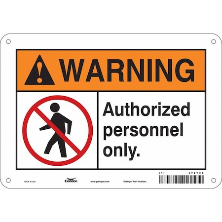 Condor Safety Sign, 7 in Height, 10 in Width, Polyethylene, Vertical Rectangle, English, 472Y50 472Y50