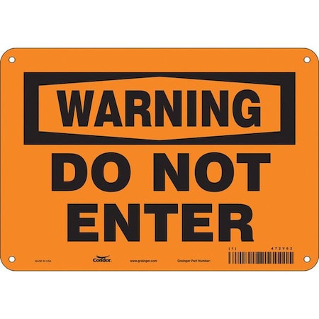 Condor Safety Sign, 7 in Height, 10 in Width, Polyethylene, Vertical Rectangle, English, 472Y62 472Y62