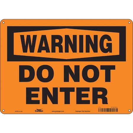 Condor Safety Sign, 10 in Height, 14 in Width, Polyethylene, Horizontal Rectangle, English, 472Y63 472Y63