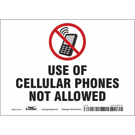Condor Safety Sign, 5 in Height, 7 in Width, Vinyl, Horizontal Rectangle, English, 472Z71 472Z71