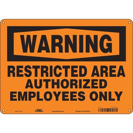 Condor Safety Sign, 10 in Height, 14 in Width, Polyethylene, Horizontal Rectangle, English, 472Z04 472Z04