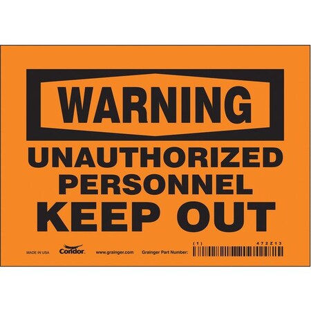 Condor Safety Sign, 5 in Height, 7 in Width, Vinyl, Horizontal Rectangle, English, 472Z13 472Z13