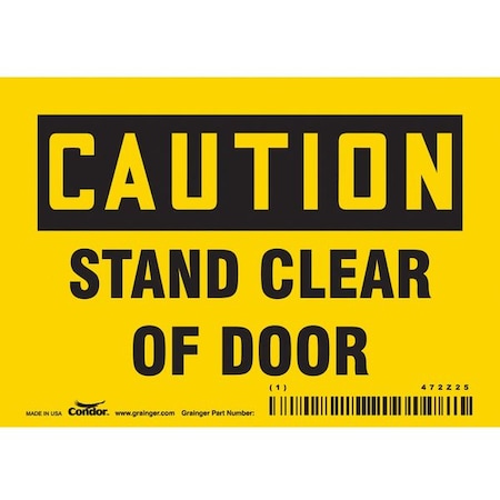 Condor Safety Sign, 3 1/2 in Height, 5 in Width, Vinyl, Horizontal Rectangle, English 472Z25