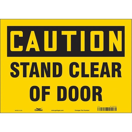 Condor Safety Sign, 10 in Height, 14 in Width, Vinyl, Horizontal Rectangle, English, 472Z28 472Z28
