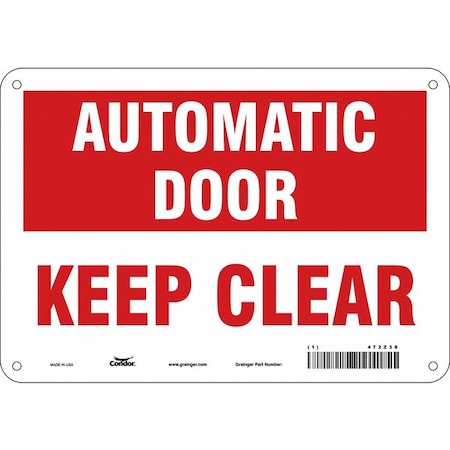 Condor Safety Sign, 7 in Height, 10 in Width, Polyethylene, Vertical Rectangle, English, 472Z39 472Z39