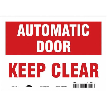 Condor Safety Sign, 7 in Height, 10 in Width, Vinyl, Vertical Rectangle, English, 472Z41 472Z41