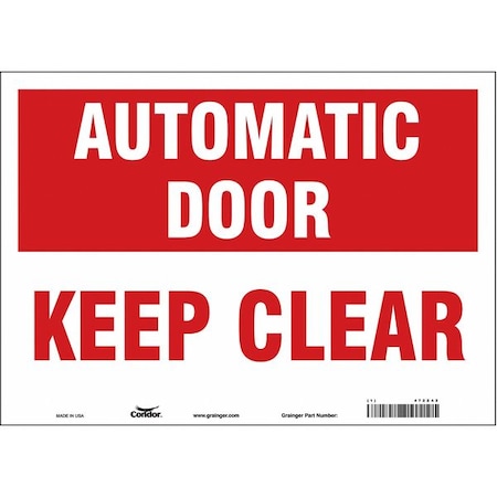 Condor Safety Sign, 10 in Height, 14 in Width, Vinyl, Horizontal Rectangle, English, 472Z42 472Z42