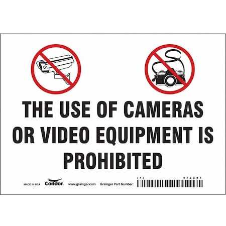 Condor Safety Sign, 5 in Height, 7 in Width, Vinyl, Horizontal Rectangle, English, 472Z47 472Z47