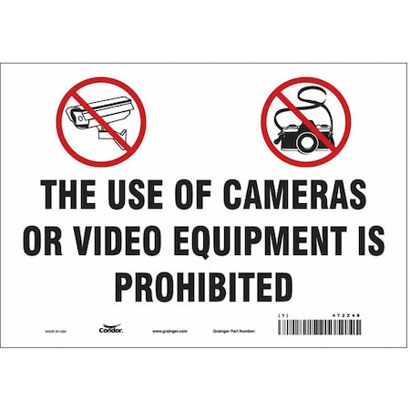 Condor Safety Sign, 7 in Height, 10 in Width, Vinyl, Vertical Rectangle, English, 472Z48 472Z48