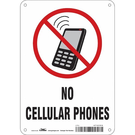 Condor Safety Sign, 10 in Height, 7 in Width, Aluminum, Horizontal Rectangle, English, 472Z50 472Z50
