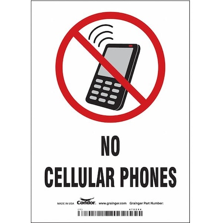 Condor Safety Sign, 7 in H, 5 in W, Vinyl, Vertical Rectangle, English, 472Z54 472Z54