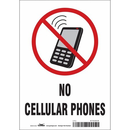 Condor Safety Sign, 10 in Height, 7 in Width, Vinyl, Horizontal Rectangle, English, 472Z55 472Z55