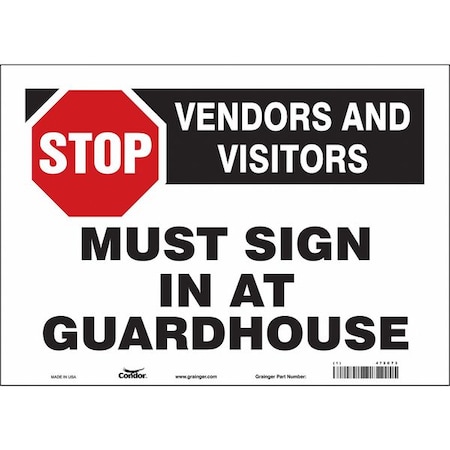 Condor Safety Sign, 10 in Height, 14 in Width, Vinyl, Horizontal Rectangle, English, 472C73 472C73