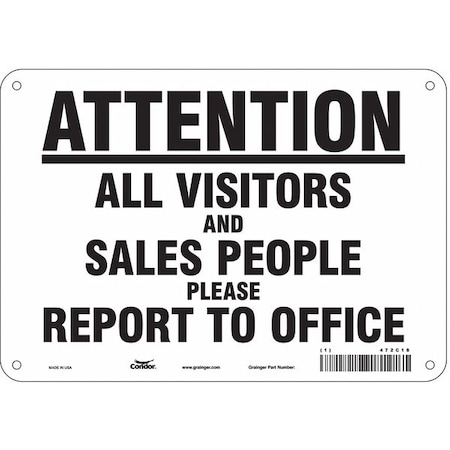 Condor Safety Sign, 7 in Height, 10 in Width, Aluminum, Vertical Rectangle, English, 472C18 472C18