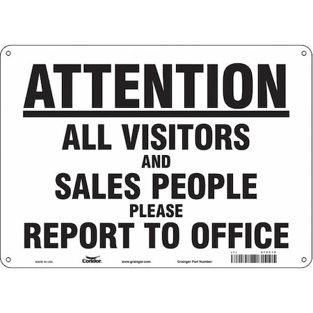 Condor Safety Sign, 10 in Height, 14 in Width, Aluminum, Horizontal Rectangle, English, 472C19 472C19