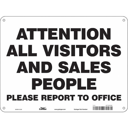 Condor Safety Sign, 18 in H, 24 in W, Aluminum, Horizontal Rectangle, English, 472C20 472C20