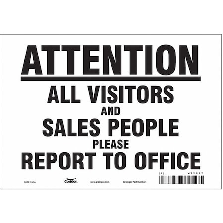 Condor Safety Sign, 7 in Height, 10 in Width, Vinyl, Vertical Rectangle, English, 472C27 472C27