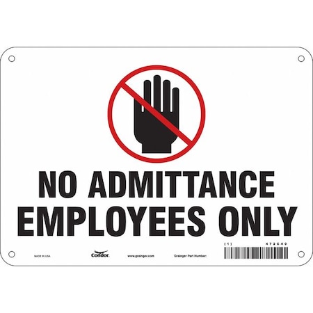 Condor Safety Sign, 7 in Height, 10 in Width, Aluminum, Vertical Rectangle, English, 472C40 472C40