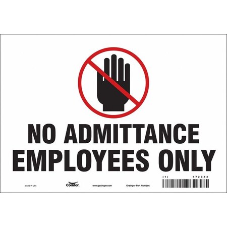 Condor Safety Sign, 7 in Height, 10 in Width, Vinyl, Vertical Rectangle, English, 472C44 472C44