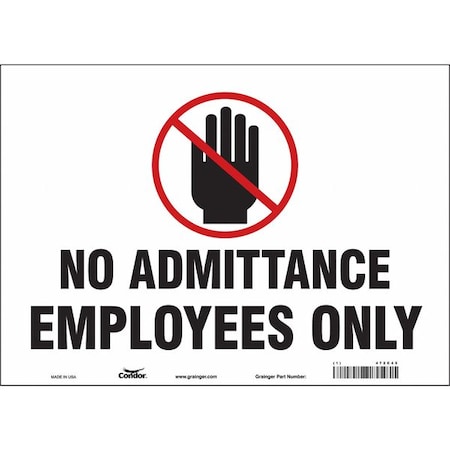 Condor Safety Sign, 10 in Height, 14 in Width, Vinyl, Horizontal Rectangle, English, 472C45 472C45