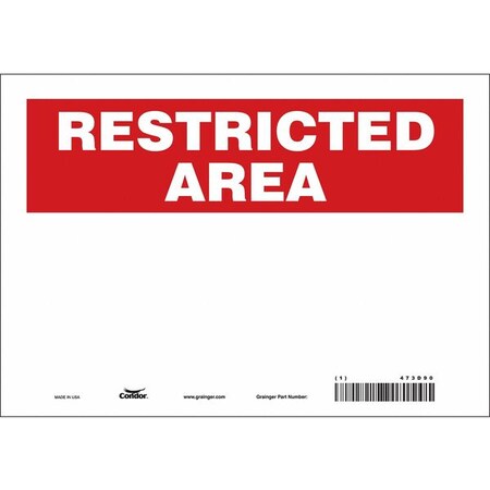 Condor Safety Sign, 7 in Height, 10 in Width, Vinyl, Vertical Rectangle, English, 473D90 473D90