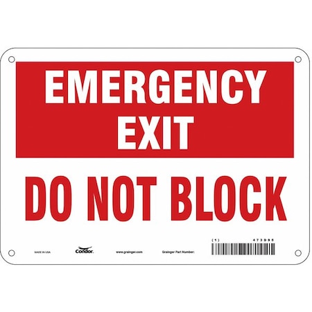 Condor Safety Sign, 7 in Height, 10 in Width, Polyethylene, Vertical Rectangle, English, 473D95 473D95