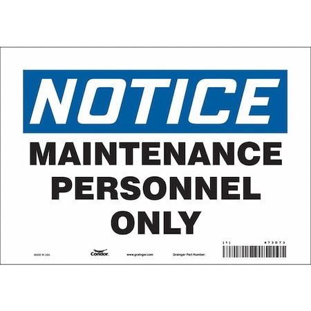 Condor Safety Sign, 7 in Height, 10 in Width, Vinyl, Vertical Rectangle, English, 473D73 473D73