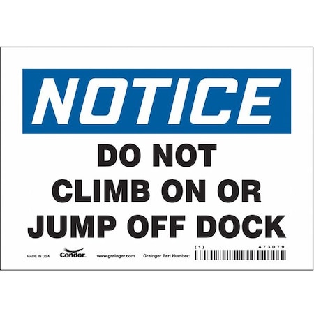 Condor Safety Sign, 5 in Height, 7 in Width, Vinyl, Horizontal Rectangle, English, 473D79 473D79