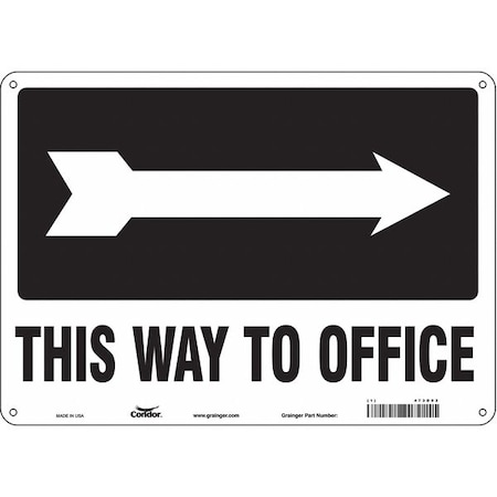 Condor This Way To Office, 14 in W x 10 in H, Horizontal Rectangle, Aluminum, 473D02 473D02