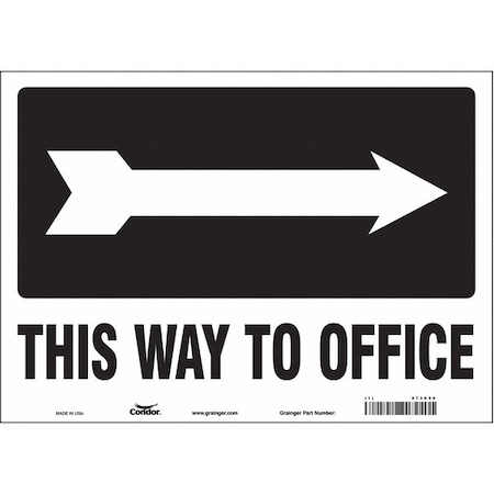 Condor This Way To Office, 14 in W x 10 in H, Horizontal Rectangle, Vinyl, 473D06 473D06