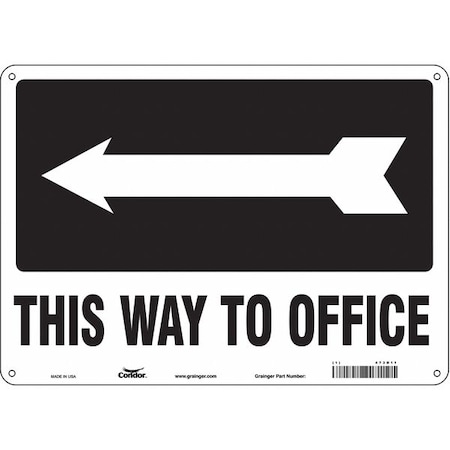 Condor This Way To Office, 14 in W x 10 in H, Horizontal Rectangle, Aluminum, 473D11 473D11